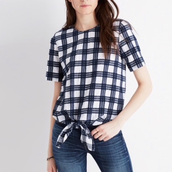 Madewell Tops - Madewell Plaid Button Back Top Sz S EUC
